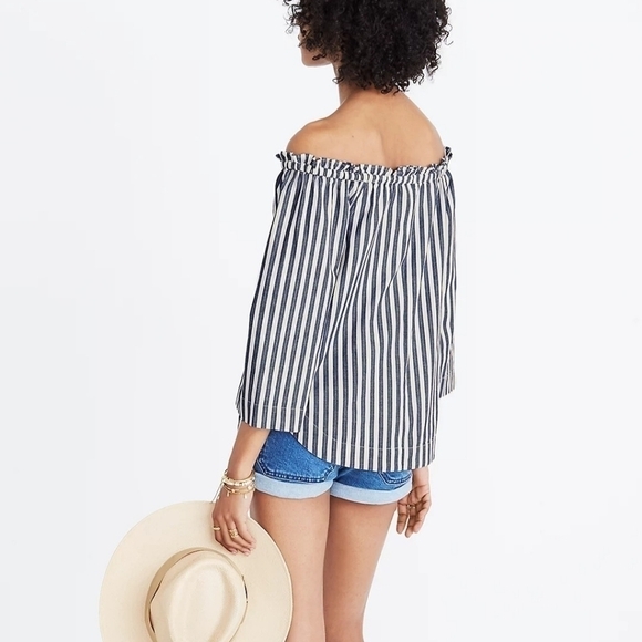 Madewell Shimmer Stripe Off-the-Shoulder Top - Picture 3 of 8